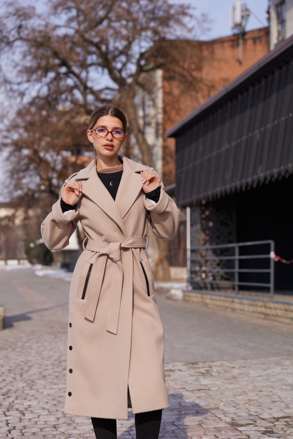 ПВ-376бежевый (7) Демисезонное пальто Mila Nova ПВ-376 бежевый — изображение 1