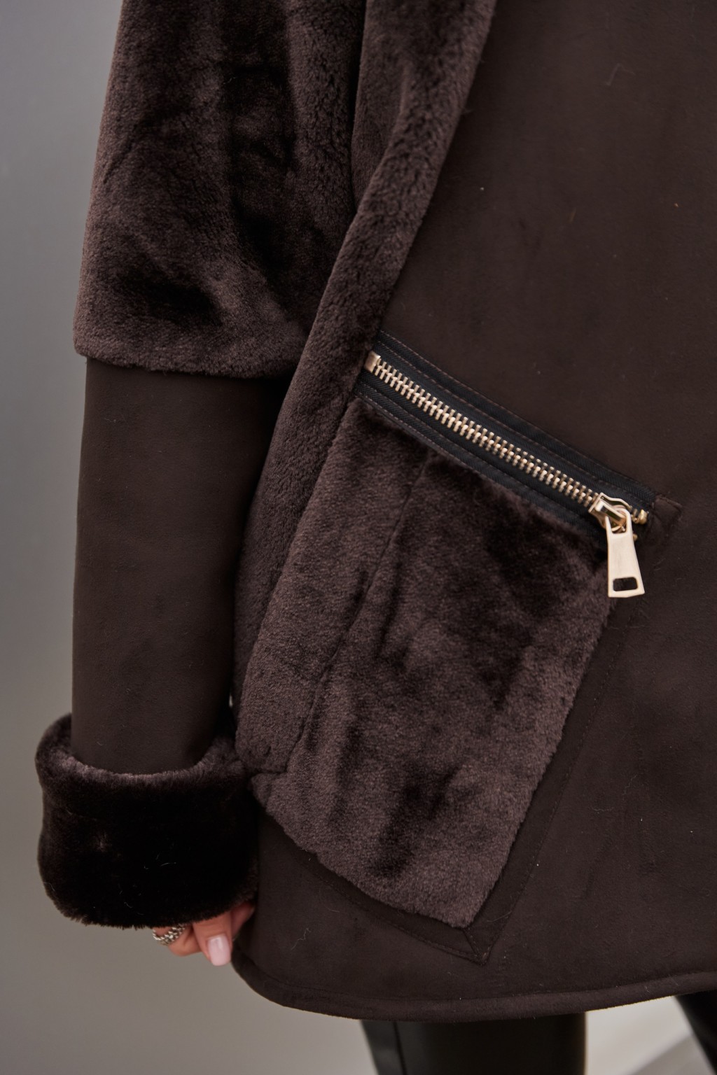 Зимняя дубленка Mila Nova Д-234  шоколадный — изображение 4