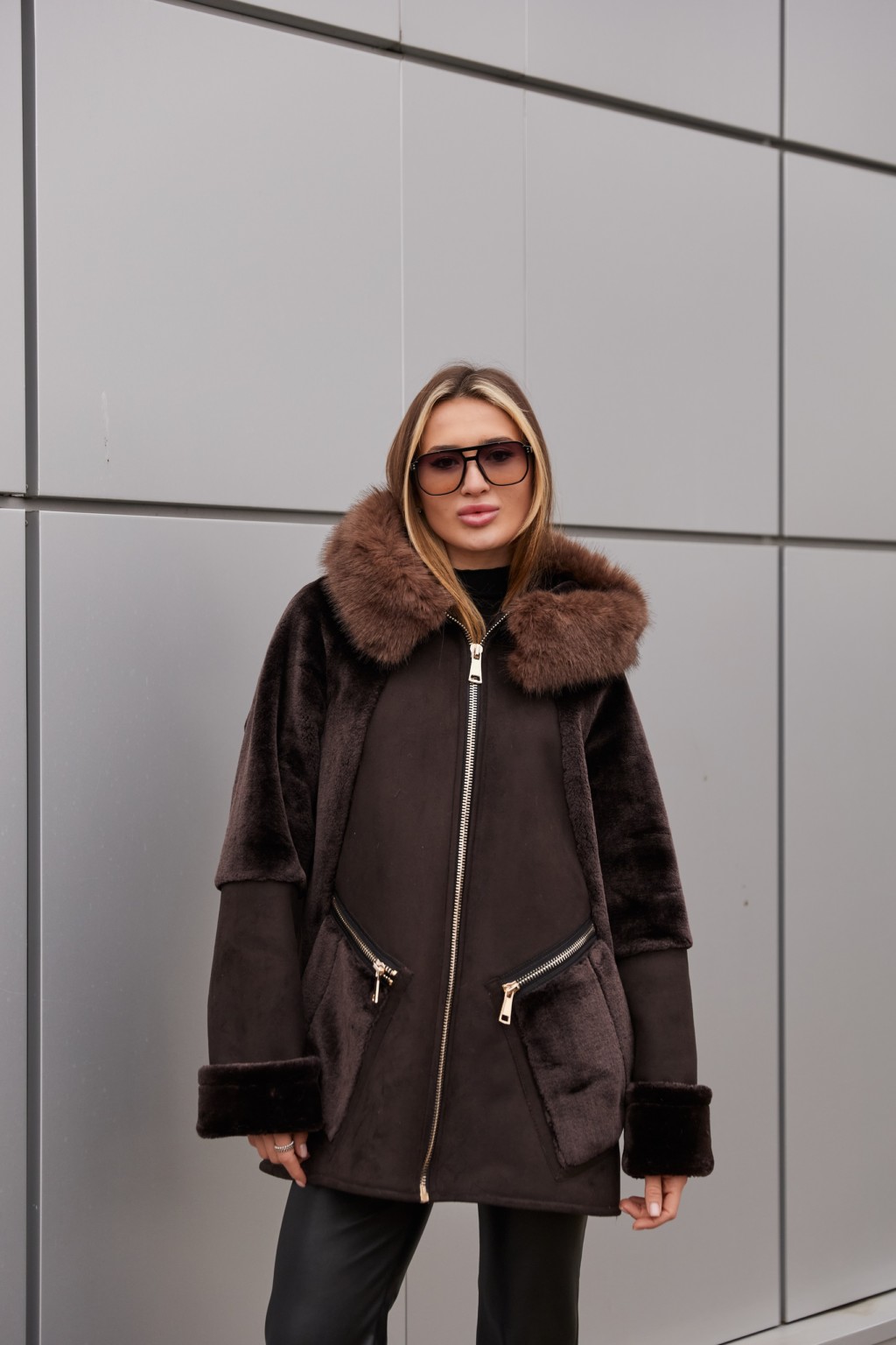 Зимняя дубленка Mila Nova Д-234  шоколадный — изображение 5