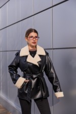 Зимняя дубленка Mila Nova Д-238кор черный — изображение 4