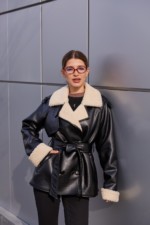 Зимняя дубленка Mila Nova Д-238кор черный