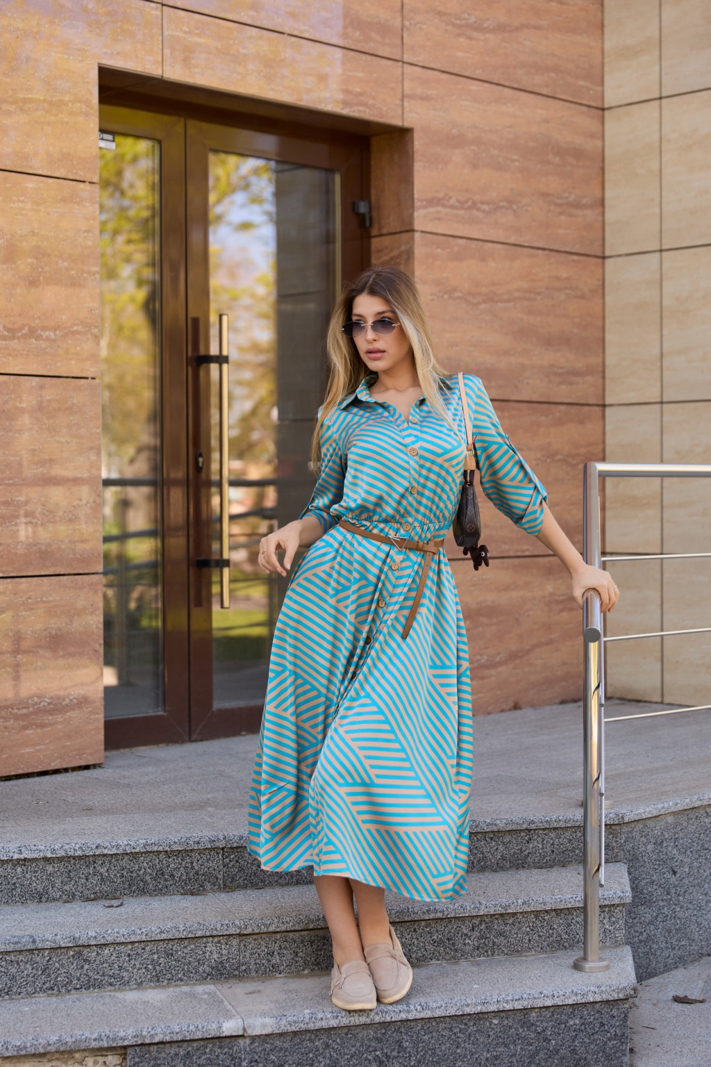 F-80bir+beg1 Летнее платье Mila Nova Ф-80 бирюза+ бежевый — изображение 1