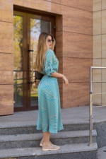 Летнее платье Mila Nova Ф-80 бирюза+ бежевый — изображение 3