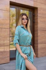 Летнее платье Mila Nova Ф-80 бирюза+ бежевый — изображение 5