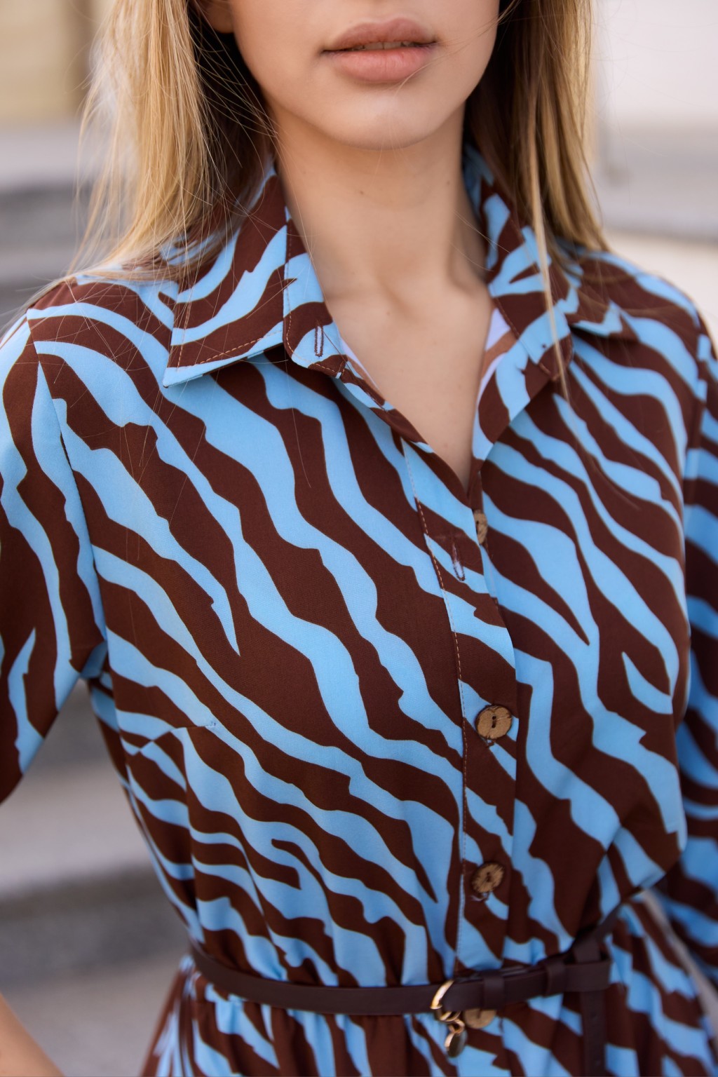 Летнее платье Mila Nova Ф-80 бирюза+ шоколад — изображение 3