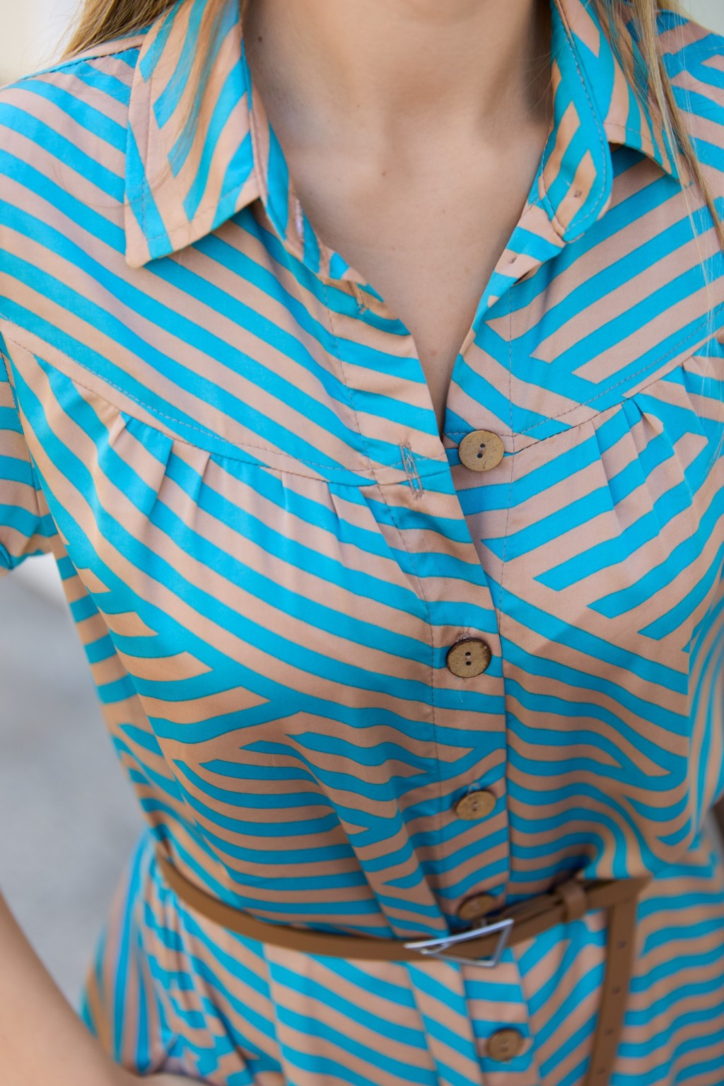 Летнее платье Mila Nova Ф-84 бирюза+бежевый — изображение 3