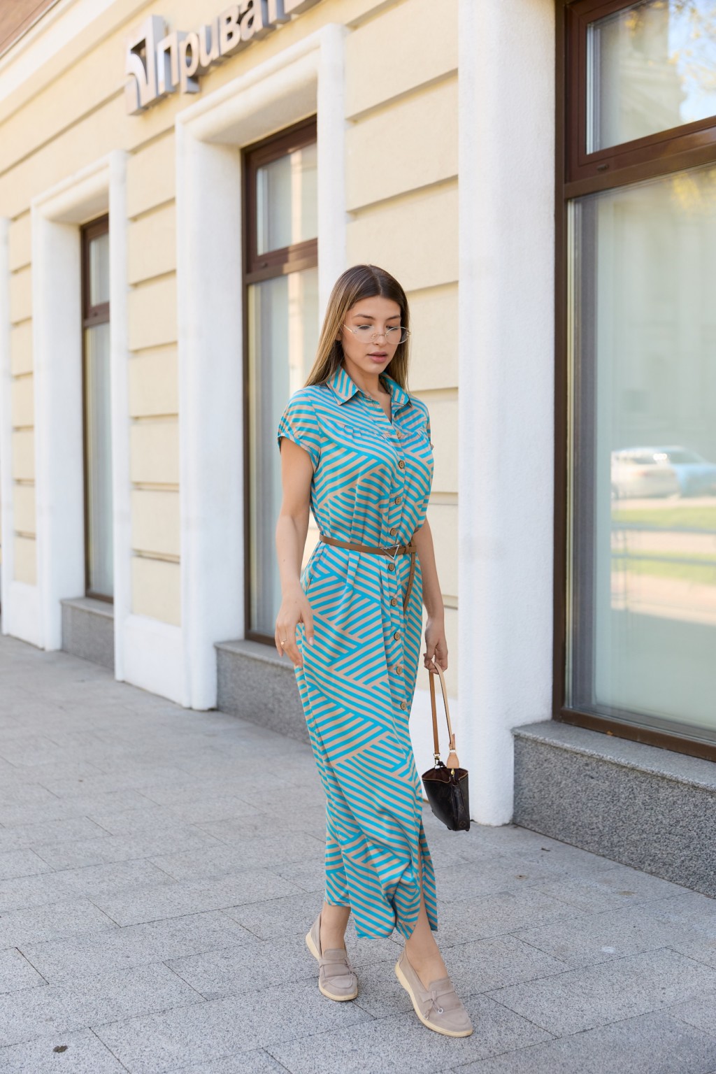 Летнее платье Mila Nova Ф-84 бирюза+бежевый — изображение 2