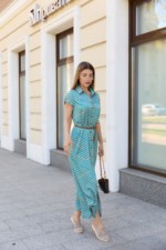 Летнее платье Mila Nova Ф-84 бирюза+бежевый — изображение 2