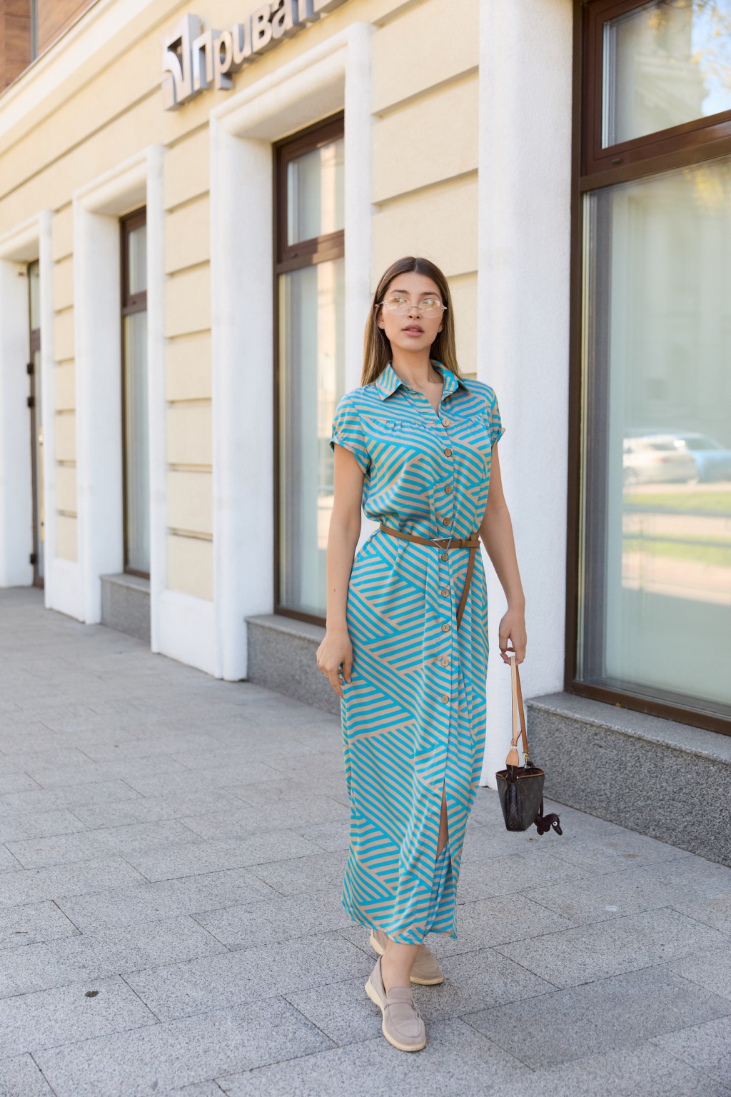 Летнее платье Mila Nova Ф-84 бирюза+бежевый — изображение 6