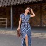 Летнее платье Mila Nova Ф-84 бирюза+шоколад