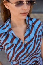 Летнее платье Mila Nova Ф-84 бирюза+шоколад — изображение 5