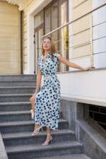 Летнее платье Mila Nova Ф-84 бирюзовый горох — изображение 2