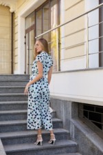 Летнее платье Mila Nova Ф-84 бирюзовый горох — изображение 6