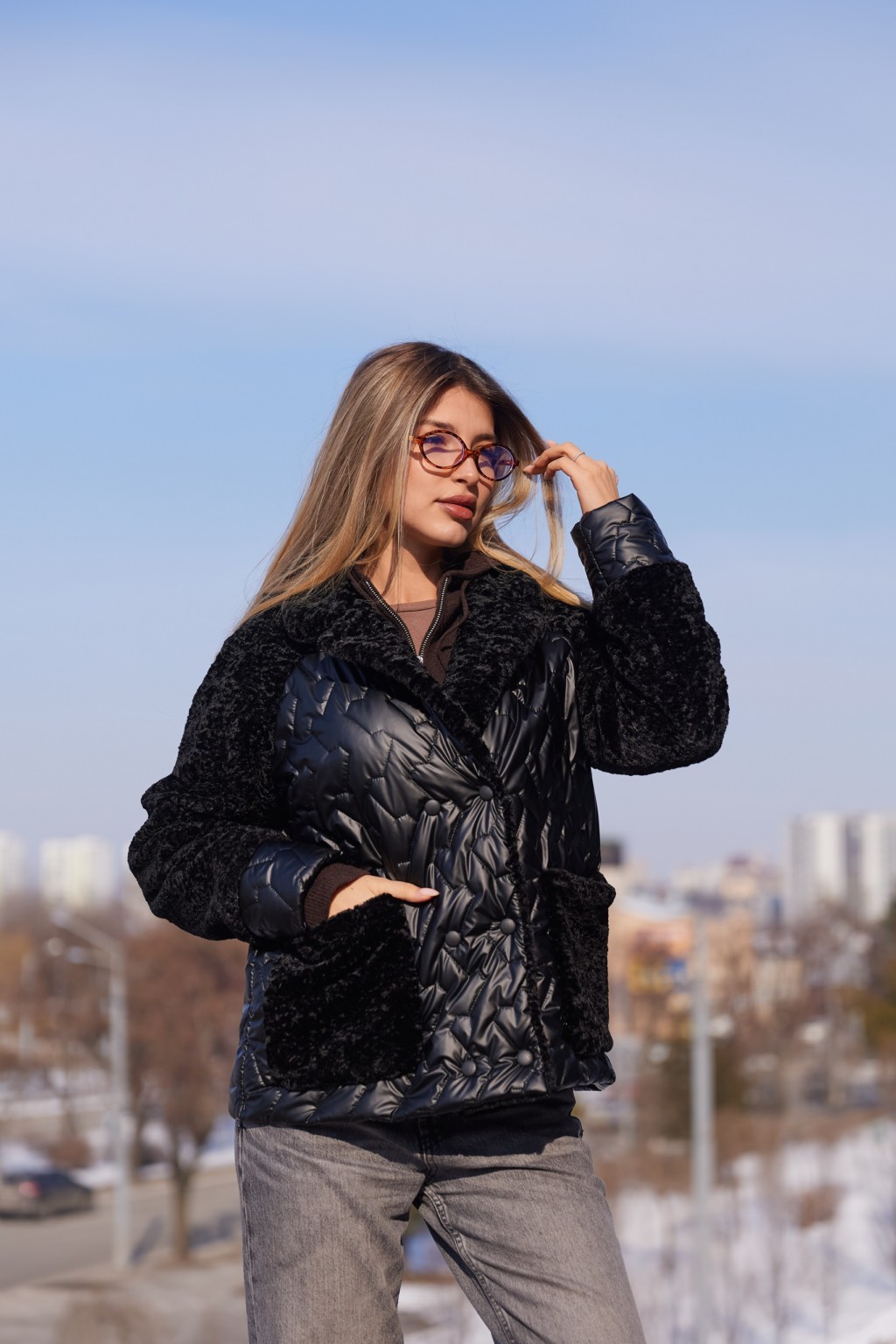 Демисезонная куртка Mila Nova К-308 черный — изображение 4