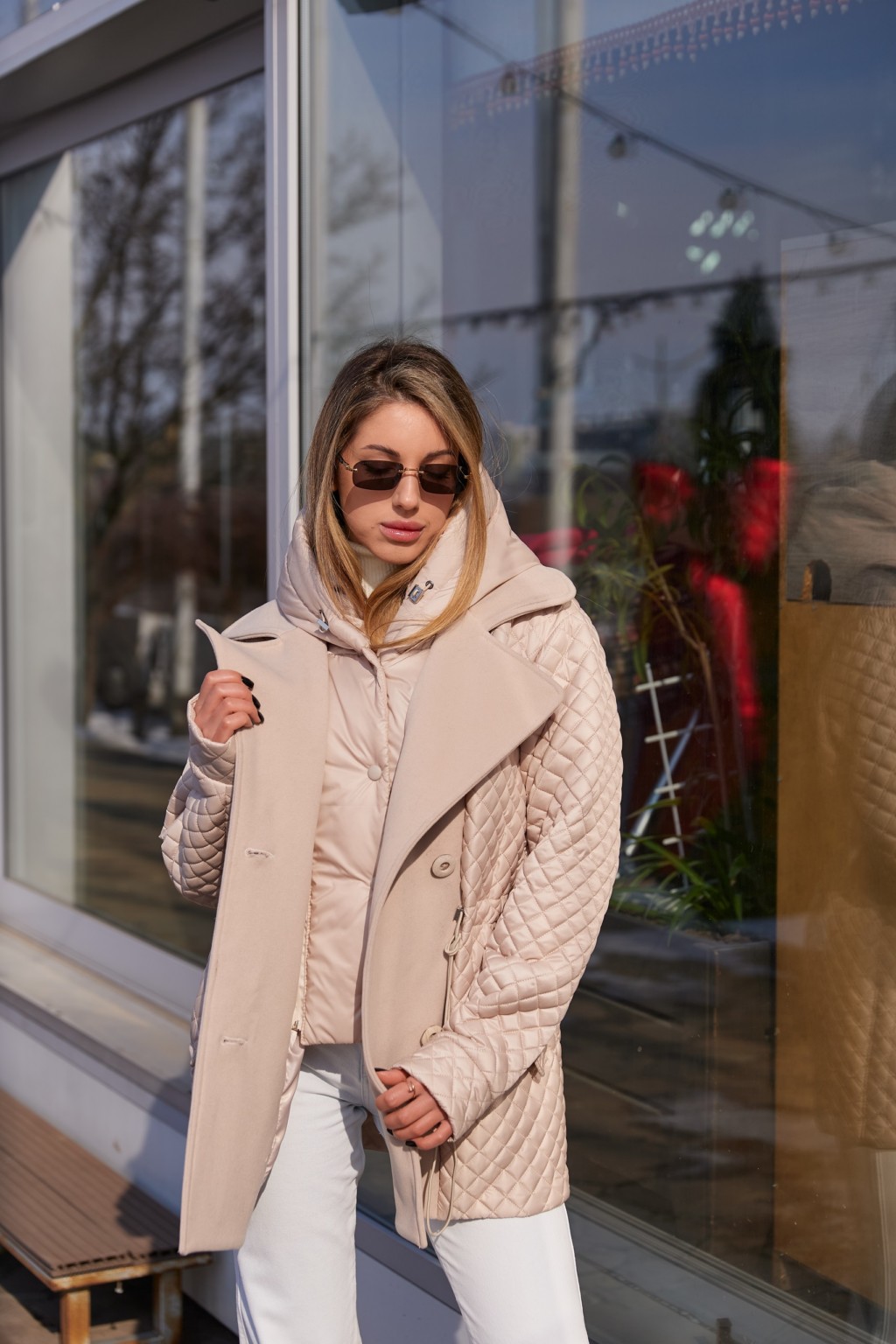 Демисезонная куртка Mila Nova К-316 молоко — изображение 6