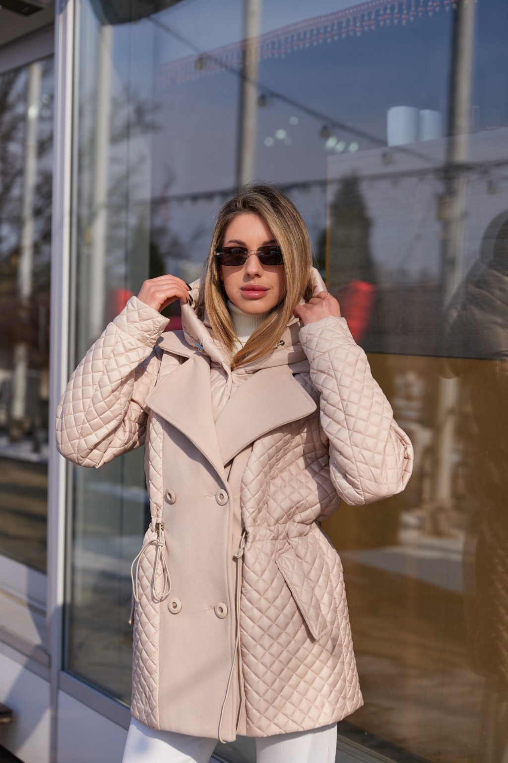 Демисезонная куртка Mila Nova К-316 молоко — изображение 4