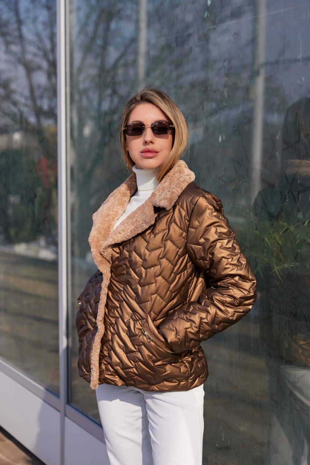 Демисезонная куртка Mila Nova  К-326 кемел — изображение 5