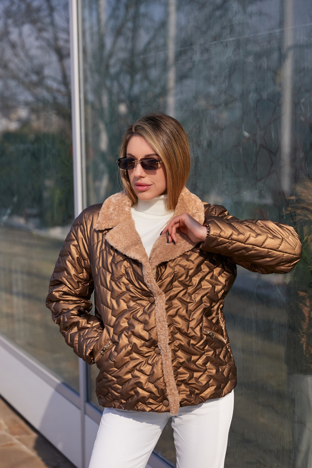 Демисезонная куртка Mila Nova  К-326 кемел — изображение 2