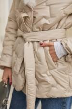 Зимняя куртка Mila Nova К-328 кап бежевый — изображение 4