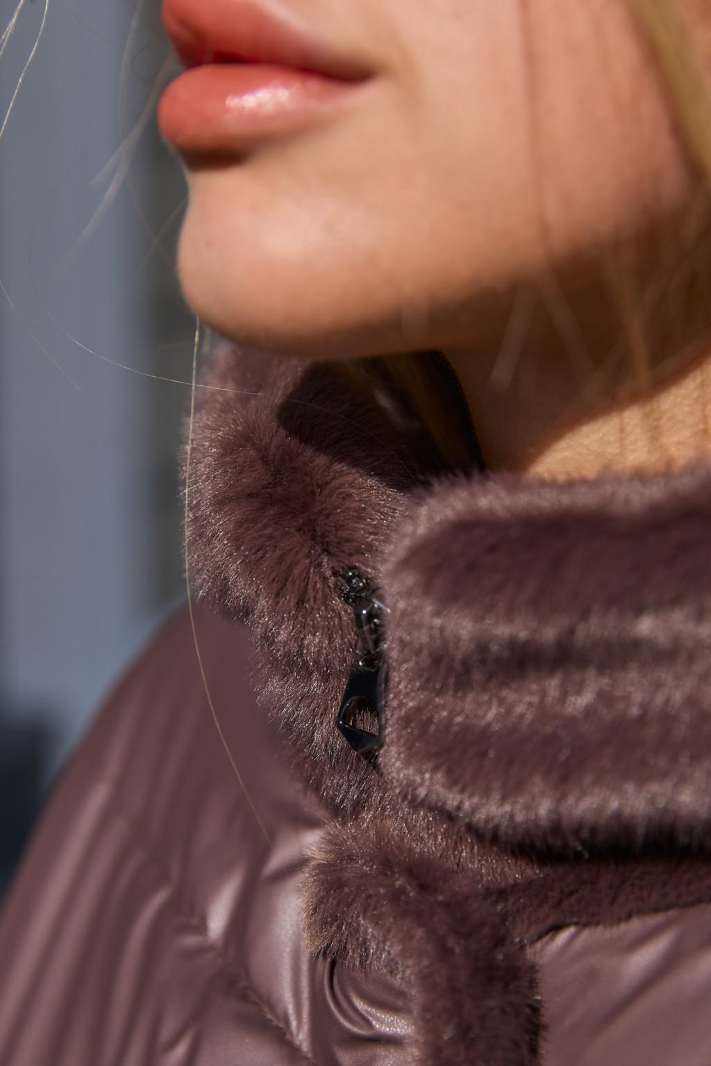 Зимняя куртка Mila Nova К-349 шоколад — изображение 4