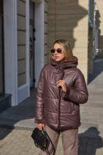 Зимняя куртка Mila Nova К-349 шоколад — изображение 2