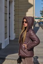 Зимняя куртка Mila Nova К-349 шоколад — изображение 6