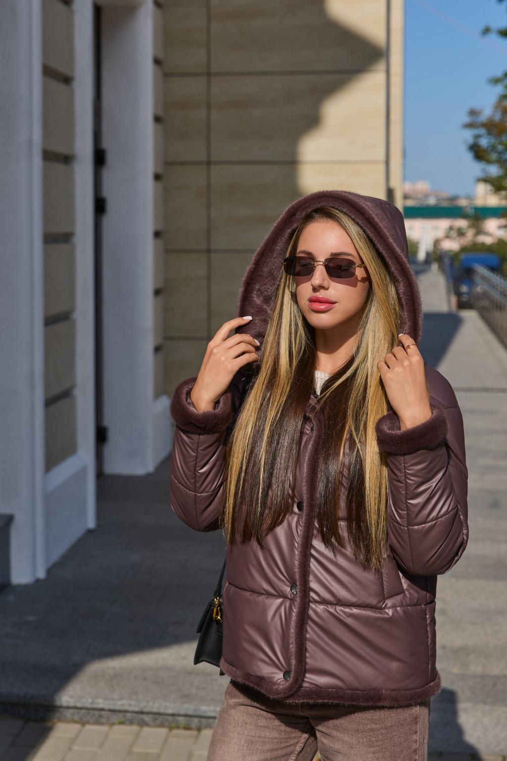 Зимняя куртка Mila Nova К-349 шоколад — изображение 1