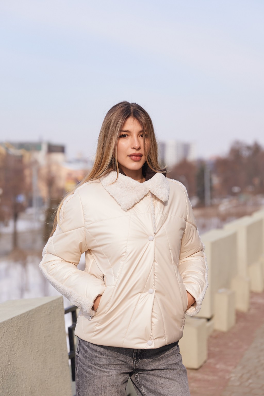 К-352молоко (1) Демисезонная куртка Mila Nova К-352 молоко — изображение 1