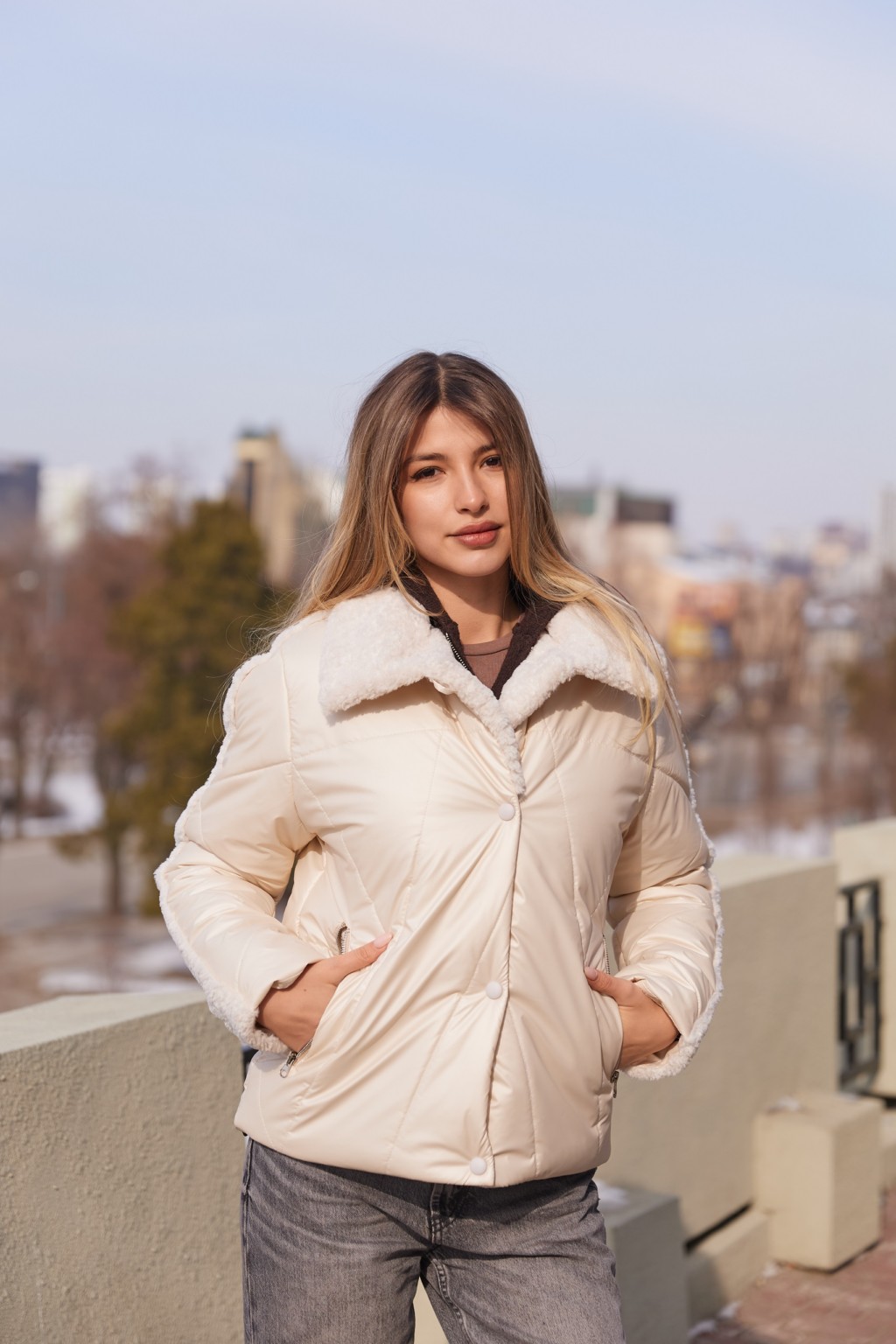 Демисезонная куртка Mila Nova К-352 молоко — изображение 5