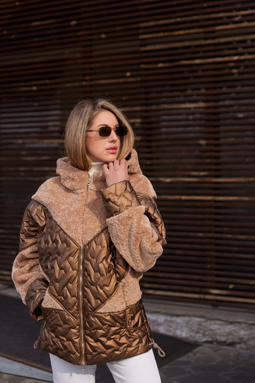 Демисезонная куртка Mila Nova К-357 кемел — изображение 3