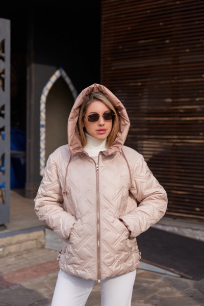 Демисезонная куртка Mila Nova К-365 молоко+капучино