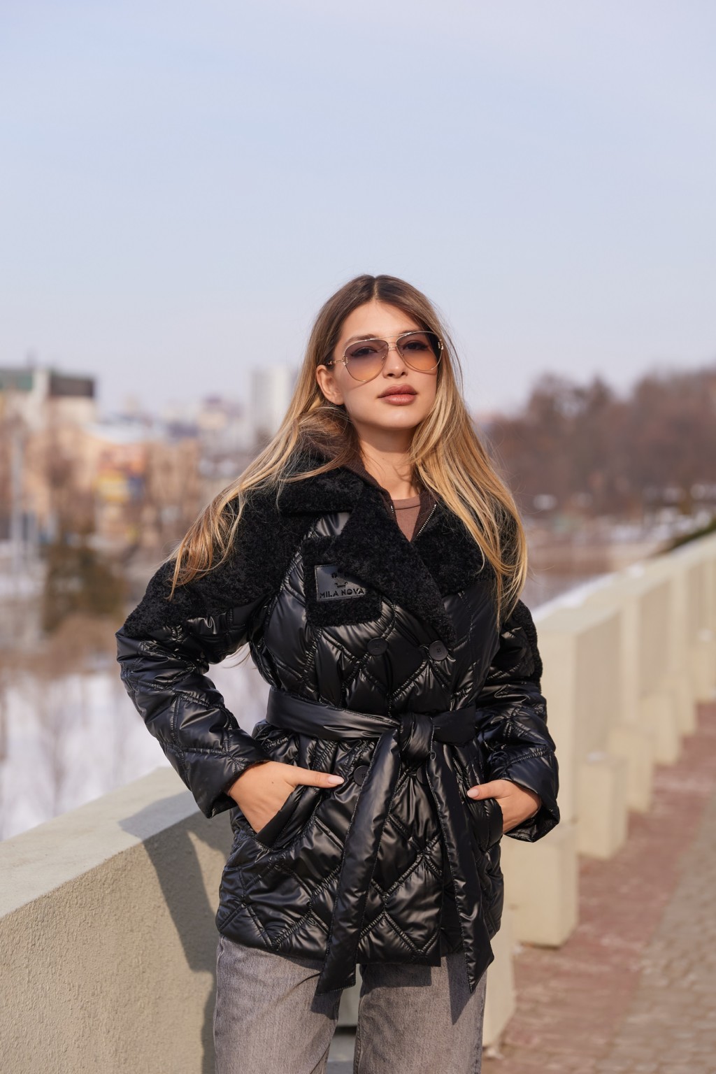 Демисезонная куртка Mila Nova К-366 черный — изображение 1