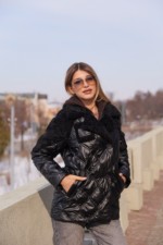 Демисезонная куртка Mila Nova К-366 черный — изображение 2