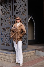 Демисезонная куртка Mila Nova К-366 кемел — изображение 3