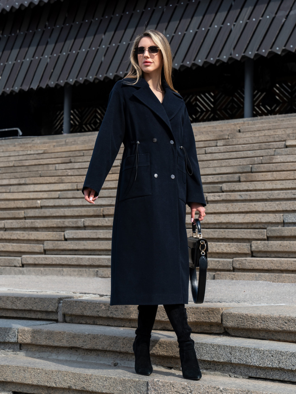 Демисезонное пальто Mila Nova ПВ-378 синий — изображение 3