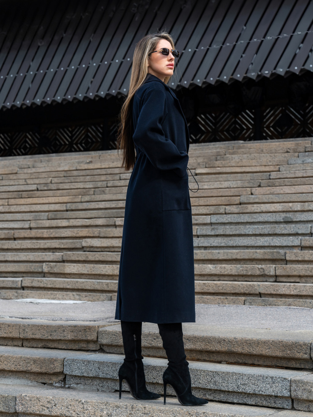 Демисезонное пальто Mila Nova ПВ-378 синий — изображение 4