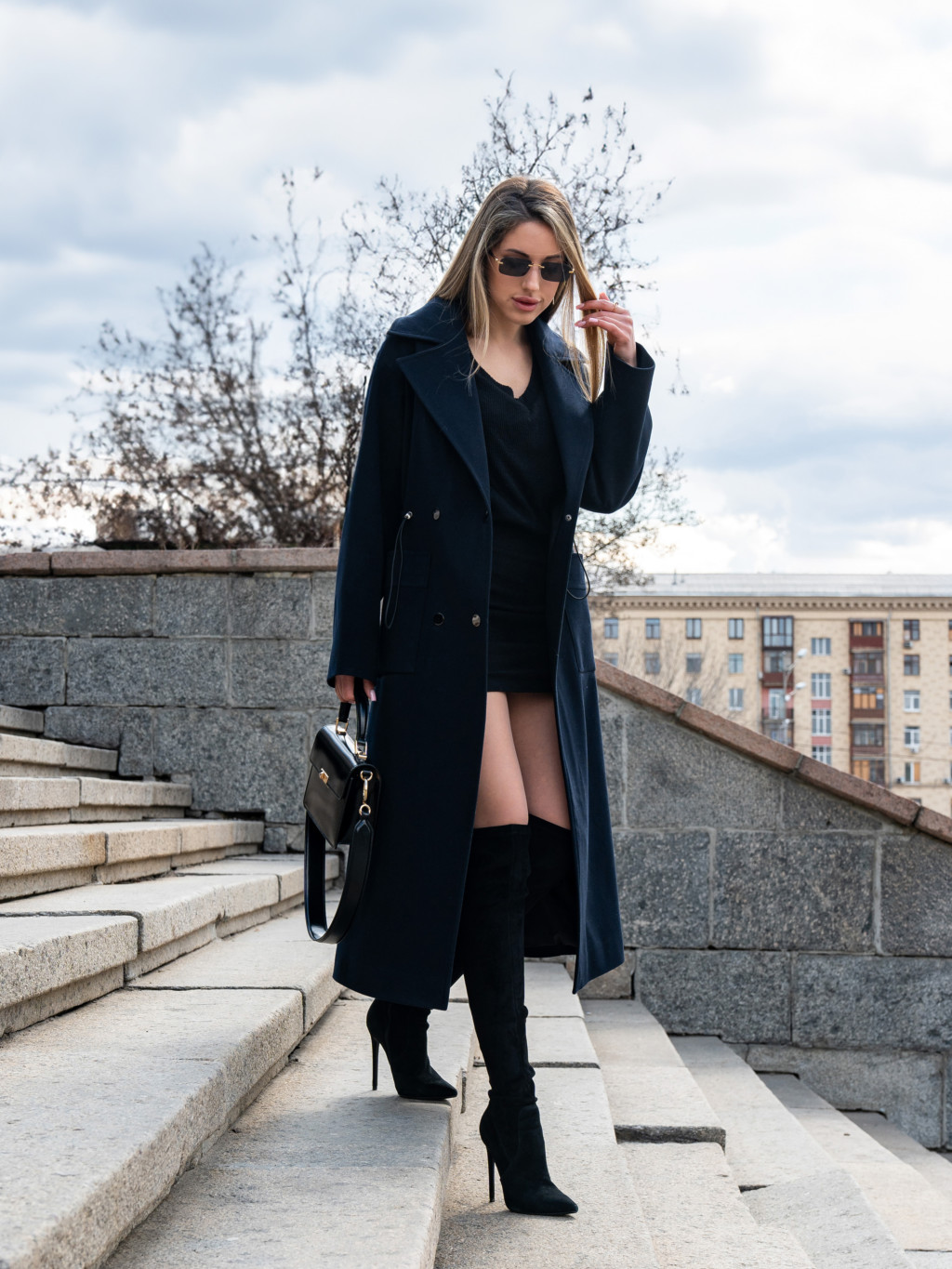 Демисезонное пальто Mila Nova ПВ-378 синий — изображение 2