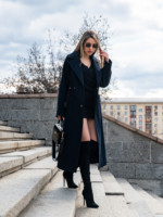 Демисезонное пальто Mila Nova ПВ-378 синий — изображение 2