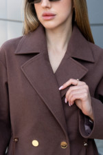 Демисезонное пальто Mila Nova ПВ-378 шоколад — изображение 3