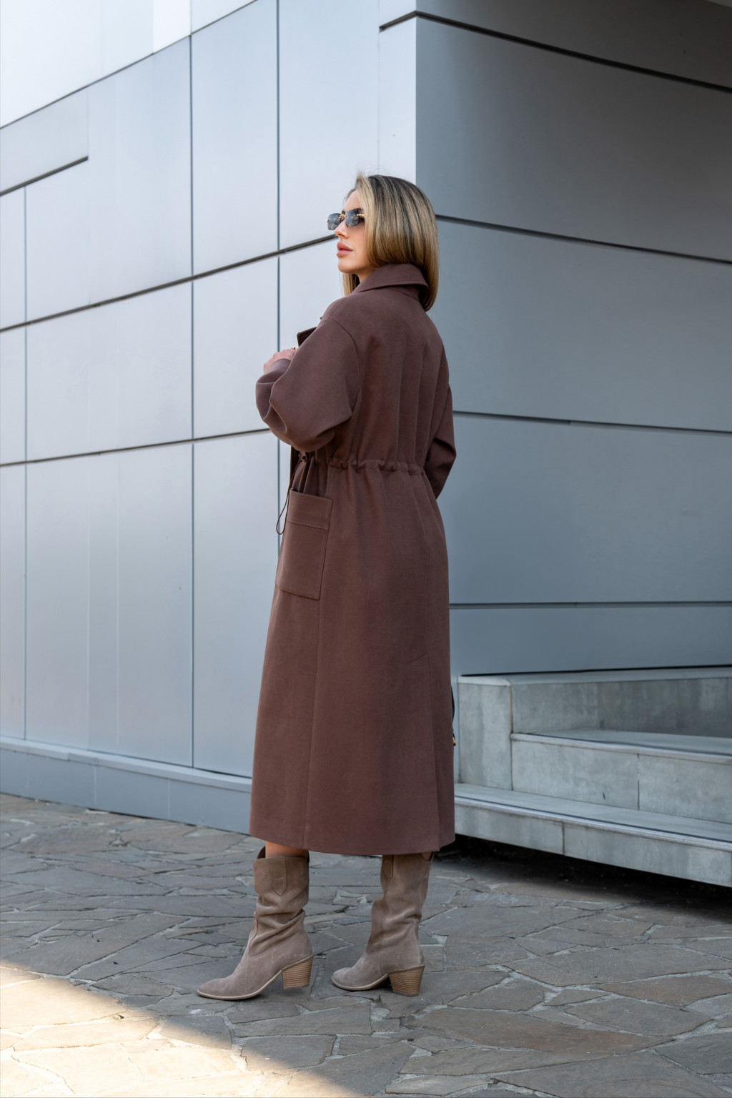 Демисезонное пальто Mila Nova ПВ-378 шоколад — изображение 6