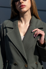 Демисезонное пальто Mila Nova ПВ-378 хаки — изображение 4