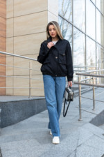 Демисезонный бомбер Mila Nova Q-105 черный — изображение 4