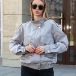 Демисезонный бомбер Mila Nova Q-105 серый