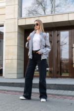 Демисезонный бомбер Mila Nova Q-105 серый — изображение 10