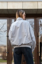 Демисезонный бомбер Mila Nova Q-105 серый — изображение 3