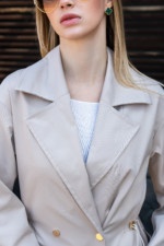 Демисезонный тренч Mila Nova Q-99 бежевый — изображение 6