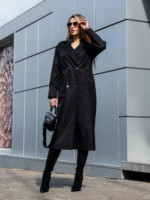 Демисезонный тренч Mila Nova Q-99 черный — изображение 5