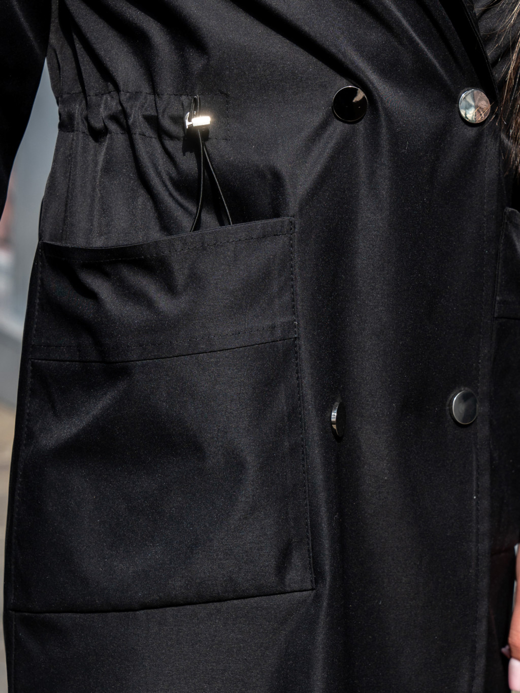 Демисезонный тренч Mila Nova Q-99 черный — изображение 6