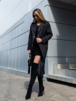 Демисезонный тренч Mila Nova Q-99 черный — изображение 2