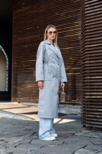 Демисезонный тренч Mila Nova Q-99 серый — изображение 3